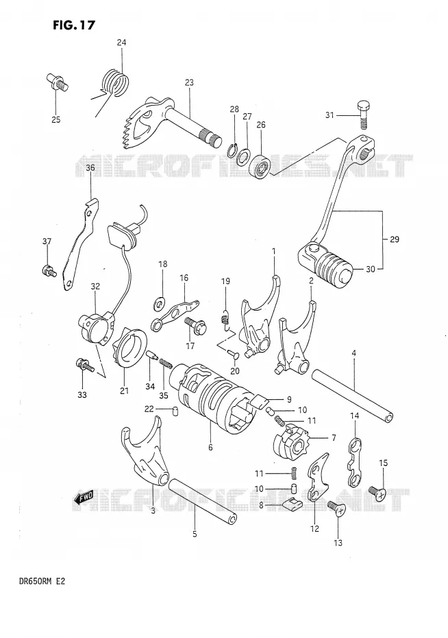 GEAR SHIFTING ASSY Suzuki MOTO 650 DR 1990  DR650RL(E2)