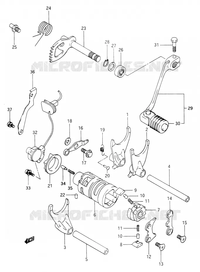 GEAR SHIFTING ASSY Suzuki MOTO 650 DR 1990  DR650RSL(E2)