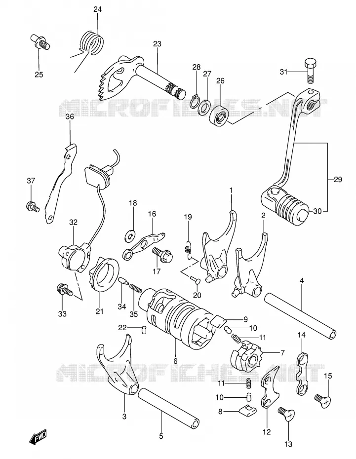 GEAR SHIFTING ASSY Suzuki MOTO 650 DR 1993  DR650RSEP(E4)