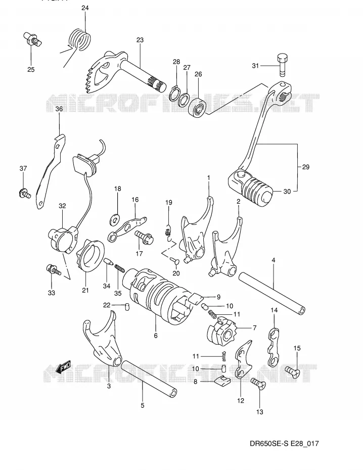 GEAR SHIFTING ASSY Suzuki MOTO 650 DR 1995  DR650SES(E28)