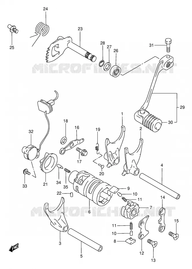 GEAR SHIFTING ASSY Suzuki MOTO 650 DR 1996  DR650SEUT(E4)