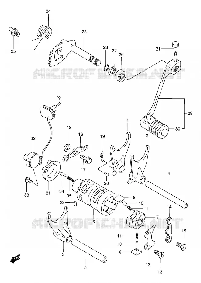 GEAR SHIFTING ASSY Suzuki MOTO 650 DR 2004  DR650SEK4(E4)