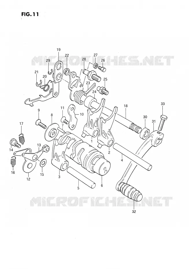 GEAR SHIFTING ASSY Suzuki MOTO 80 DS 1994  DS80R(E24)