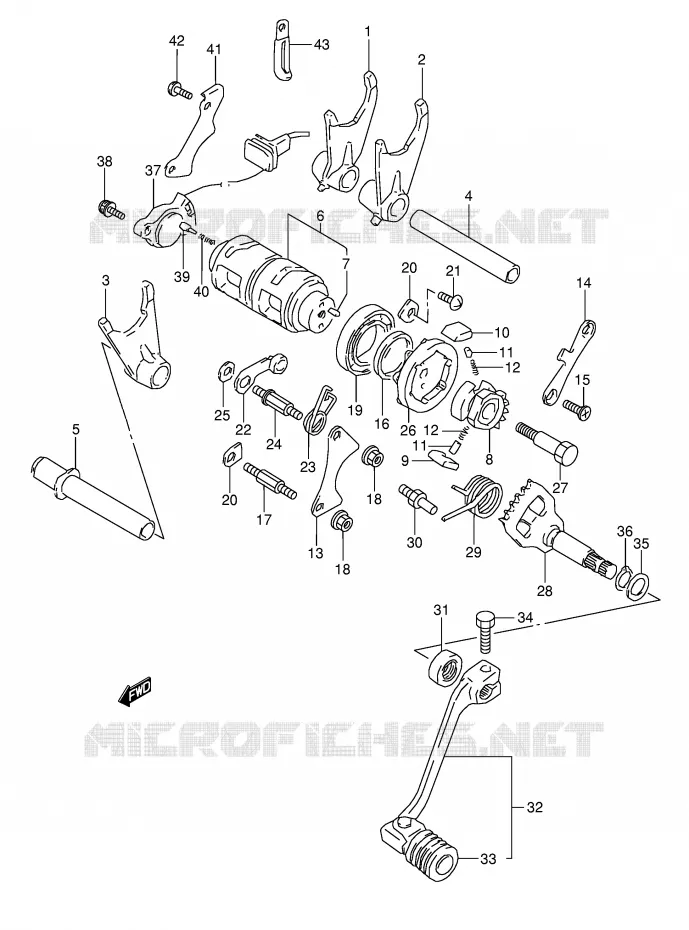 GEAR SHIFTING ASSY Suzuki MOTO 800 DR 1993  DR800SP(E4)