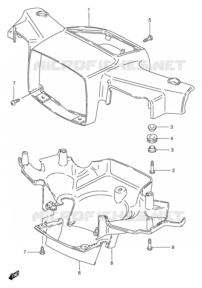 HANDLEBAR FAIRING (MODEL X/Y) Suzuki SCOOTER 100 FB 1995  FB100DS(E71)