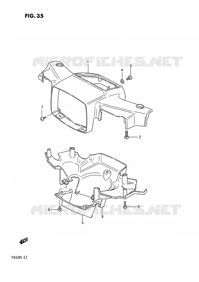 HANDLEBAR FAIRING Suzuki SCOOTER 50 FB 1991  FB50M(E1)