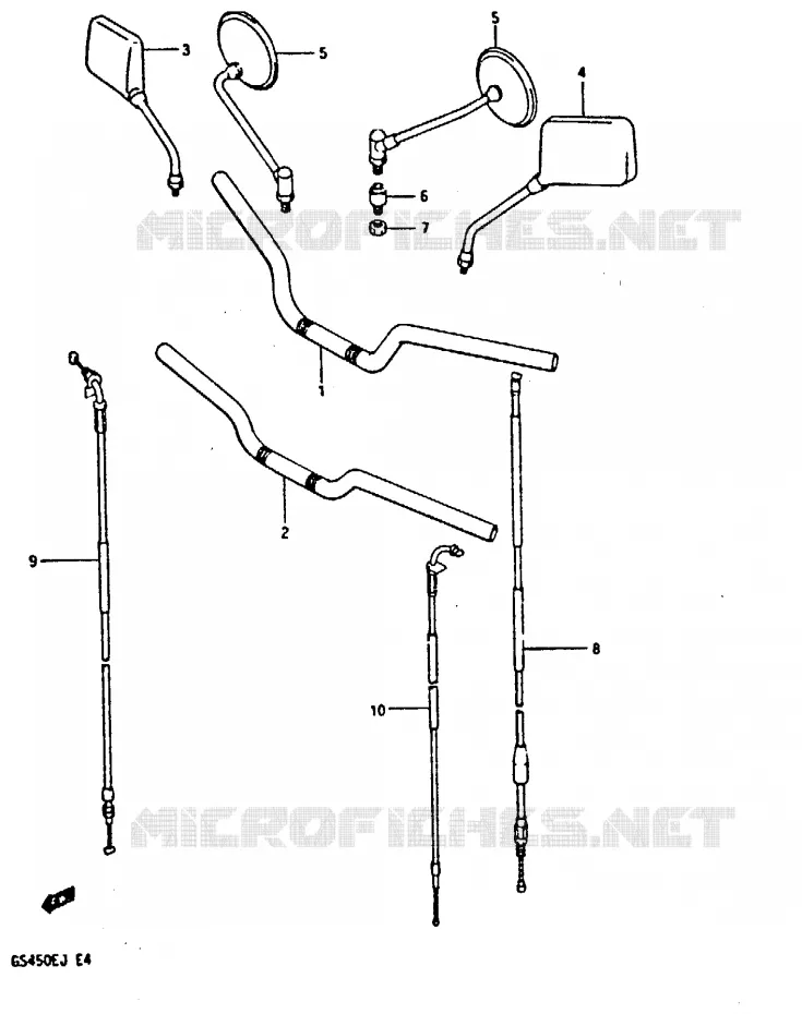 HANDLEBAR (MODEL J) Suzuki MOTO 450 GS-S 1988  GS450SUJ(E/F/G/H/J)