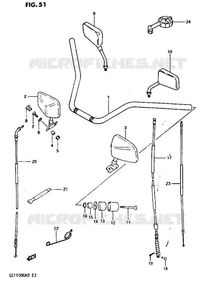 HANDLEBAR Suzuki MOTO 1100 GS-G 1983  GS1100GKD(Z/2/D)