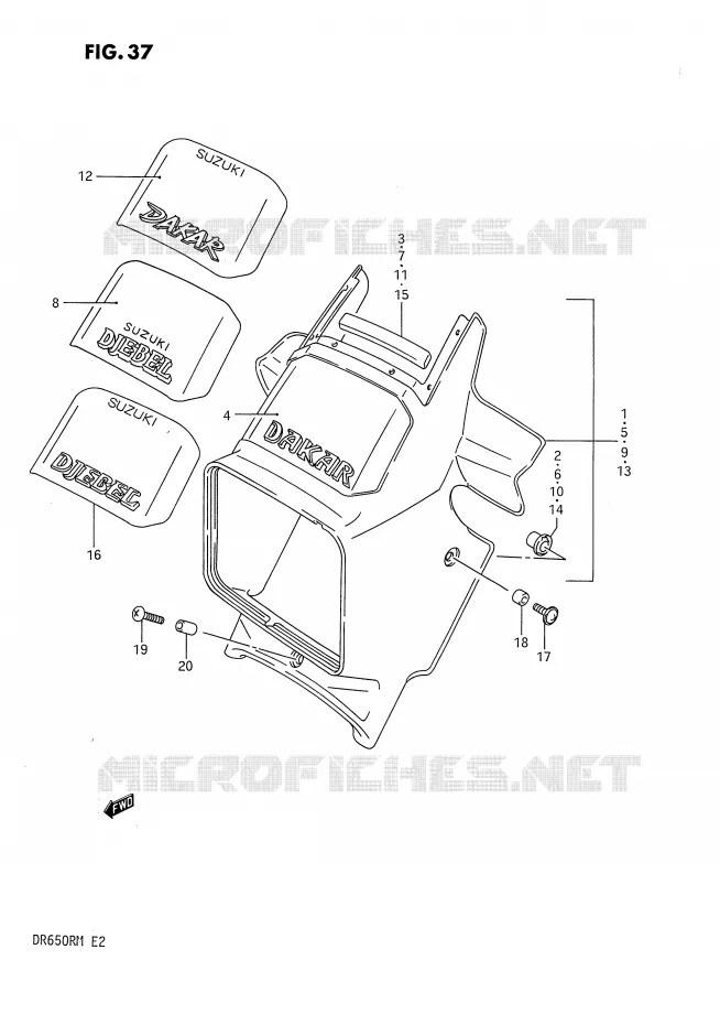 HEADLAMP HOUSING Suzuki MOTO 650 DR 1991  DR650RM(E2)