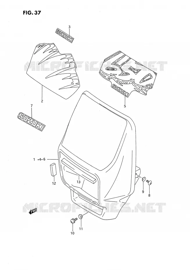 HEADLAMP HOUSING Suzuki MOTO 650 DR 1994  DR650R(E4)