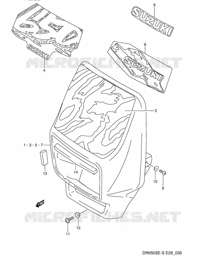 HEADLAMP HOUSING Suzuki MOTO 650 DR 1995  DR650SES(E28)