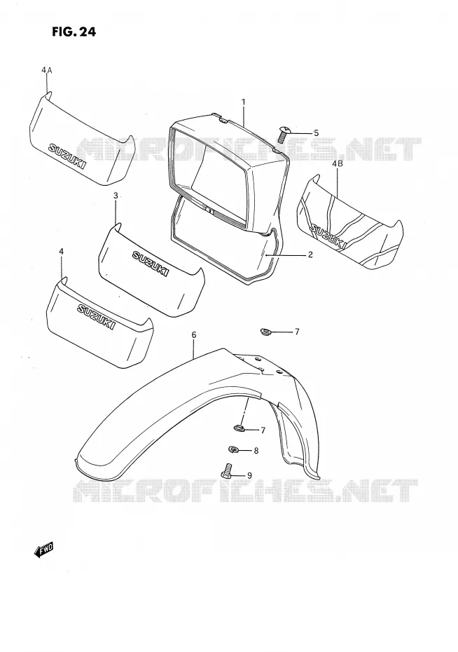 HEADLAMP HOUSING Suzuki MOTO 80 DS 1985  DS80F(E24)