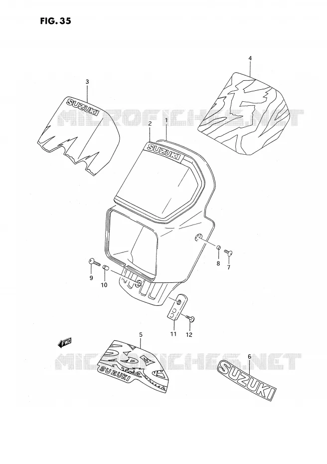 HEADLIGHT COVER Suzuki MOTO 350 DR 1992  DR350SN(E2)