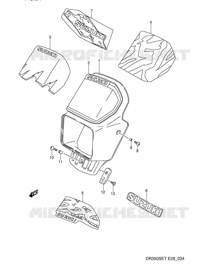 HEADLIGHT COVER Suzuki MOTO 350 DR 1994  DR350SER(E28)