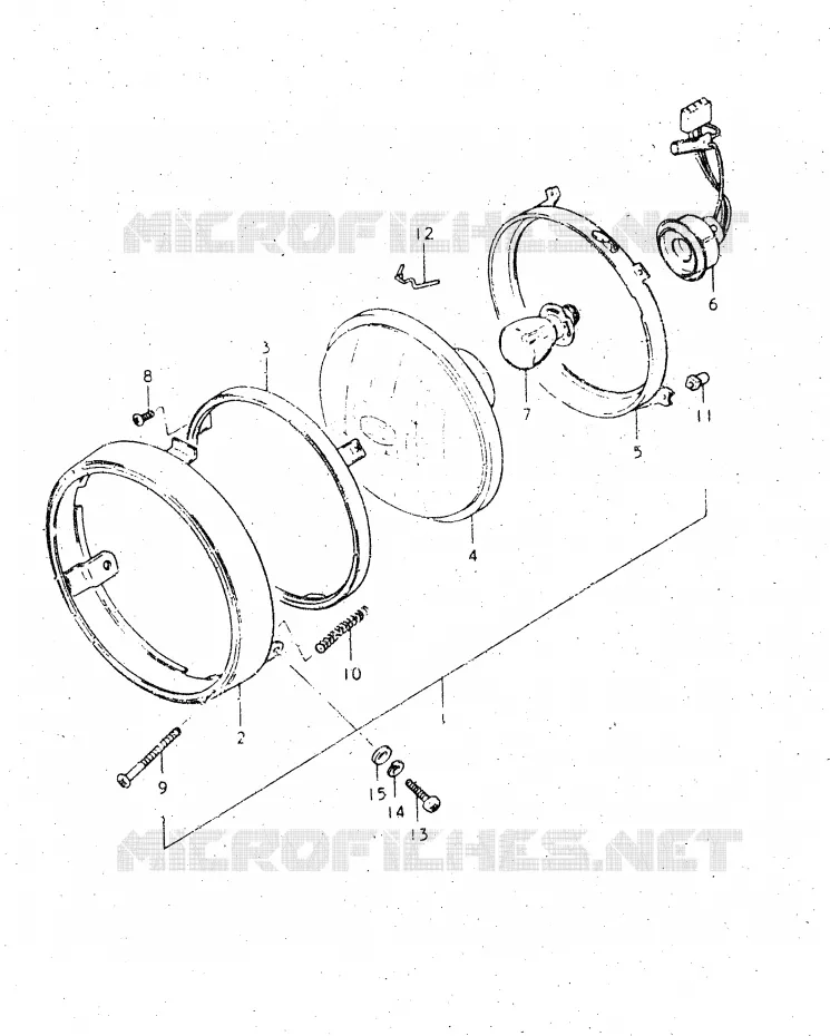 HEADLIGHT (E1, E6, E24) Suzuki MOTO 500 DR 1983  DR500SD(E1)