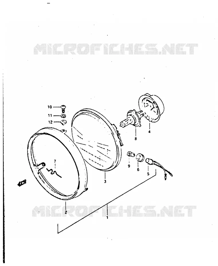 HEADLIGHT (E2, E75) Suzuki MOTO 450 GS-S 1985  GS450SF(E/F/G/H/J)
