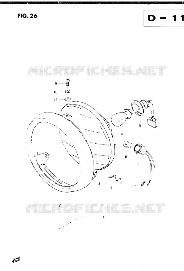 HEADLIGHT (E24) Suzuki MOTO 250 DR 1982  DR250SZ(E1)