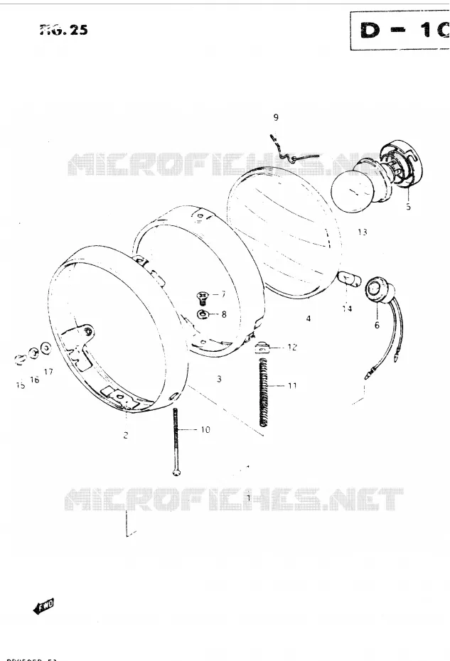 HEADLIGHT (E4) Suzuki MOTO 250 DR 1982  DR250SZ/D(E1)