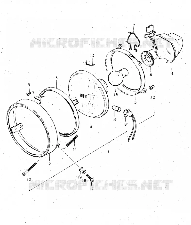 HEADLIGHT (E4) Suzuki MOTO 500 DR 1983  DR500SD(E1)