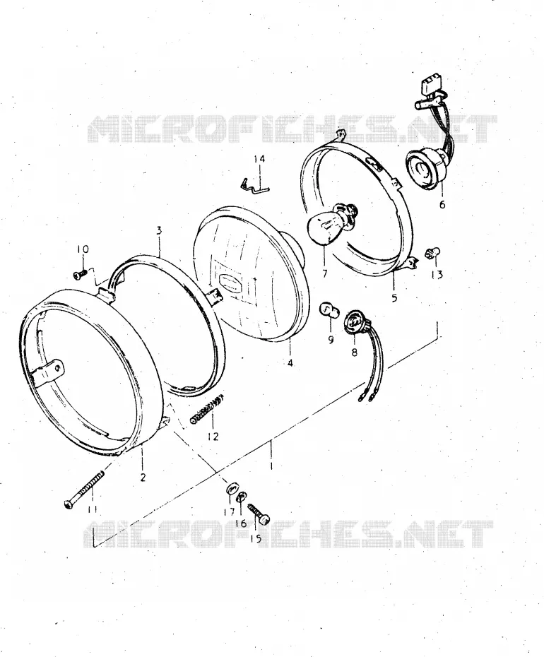 HEADLIGHT (MODEL D E2) Suzuki MOTO 500 DR 1984  DR500SE(E1)
