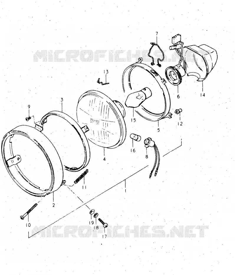 HEADLIGHT (MODEL E E2) Suzuki MOTO 500 DR 1983  DR500SD(E1)