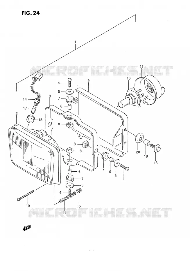 HEADLIGHT (MODEL N/P) Suzuki MOTO 650 DR 1994  DR650RUR(E4)