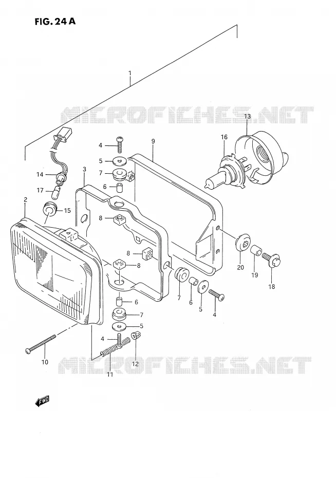 HEADLIGHT (MODEL R) Suzuki MOTO 650 DR 1992  DR650RN(E4)