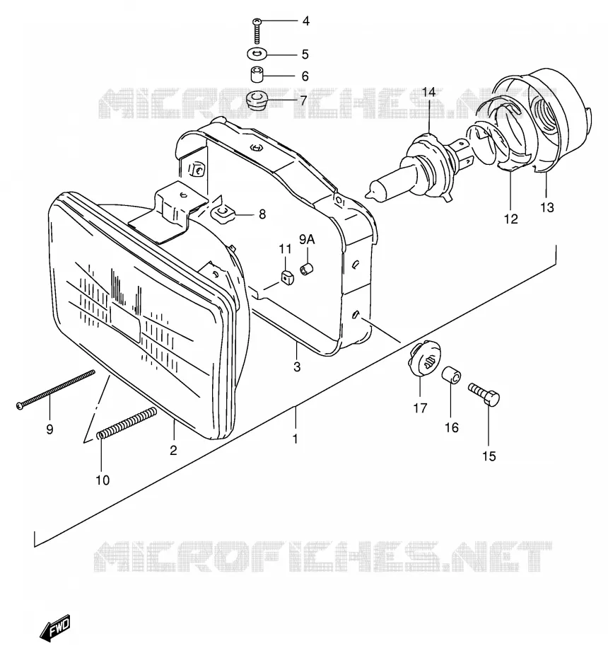 HEADLIGHT Suzuki MOTO 200 DR 1997  DR200SEV(E24)