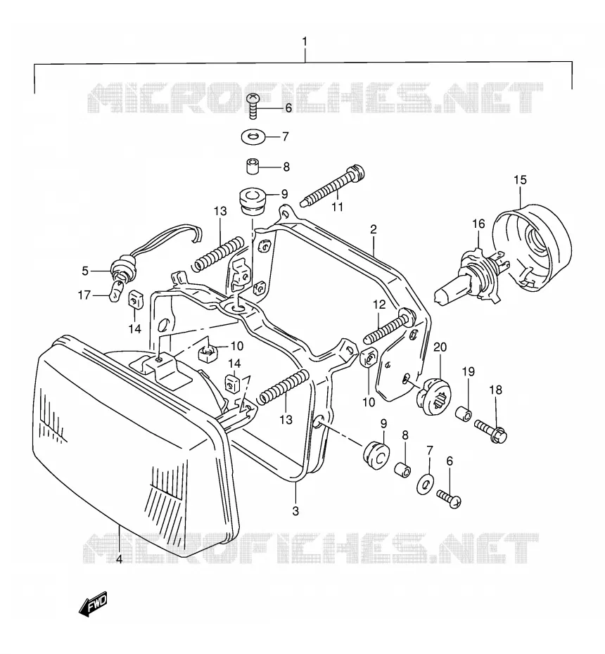 HEADLIGHT Suzuki MOTO 800 DR 1997  DR800SUV