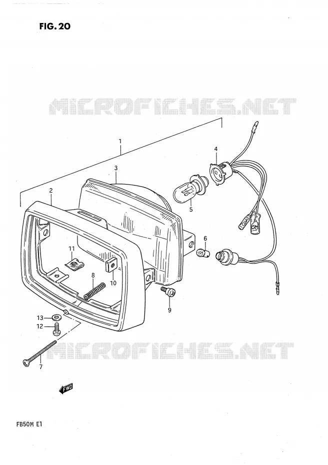 HEADLIGHT Suzuki SCOOTER 50 FB 1991  FB50M(E1)