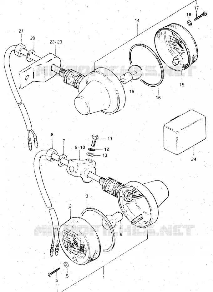 INDICATORS (E1, E6, E24) Suzuki MOTO 500 DR 1984  DR500SE(E1)
