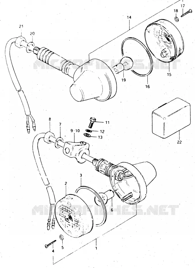 INDICATORS (E18, E39) Suzuki MOTO 500 DR 1984  DR500SE(E1)