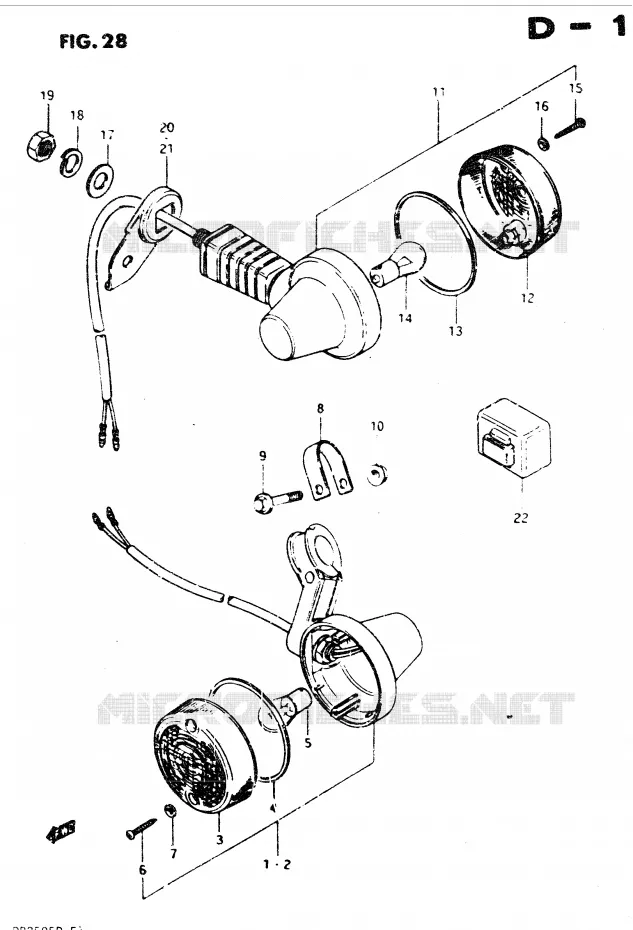INDICATORS (E2, E4, E21, E25) Suzuki MOTO 250 DR 1982  DR250SZ(E1)