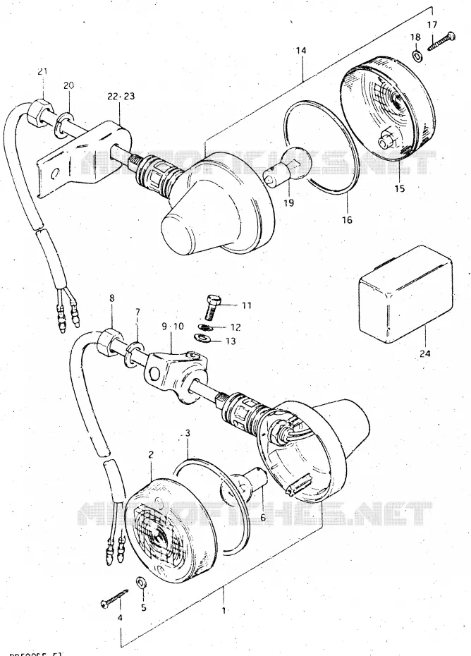 INDICATORS (E4, E21, E25, E34) Suzuki MOTO 500 DR 1983  DR500SD(E1)