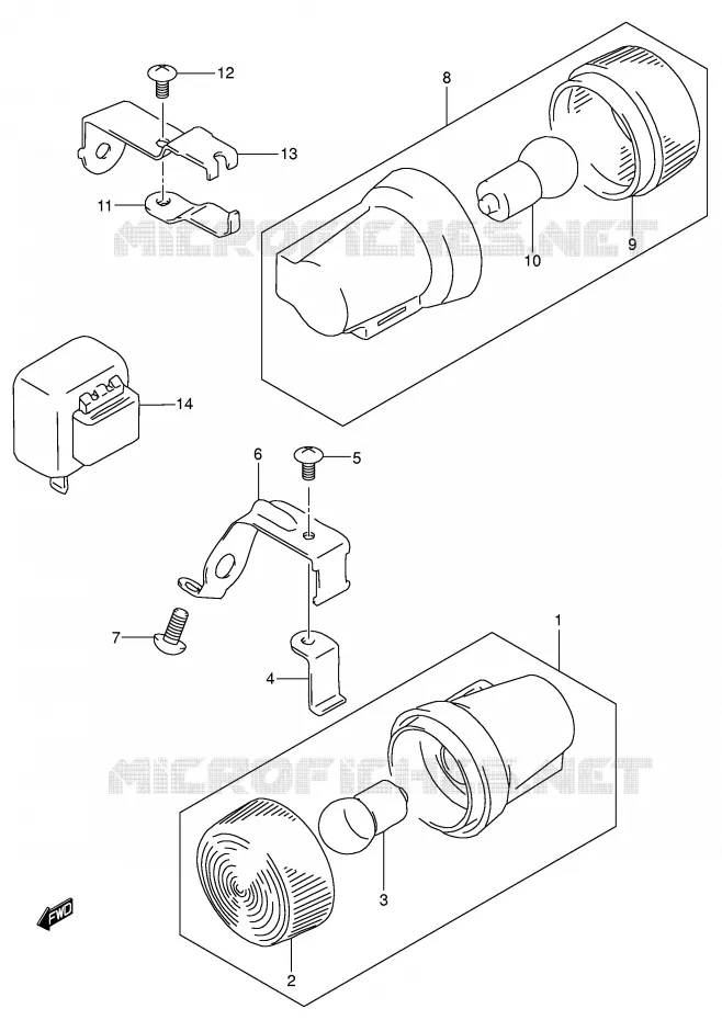 INDICATORS (MODEL K2/K3/K4/K5 E6) Suzuki MOTO 200 DR 2004  DR200SEK4(E24)