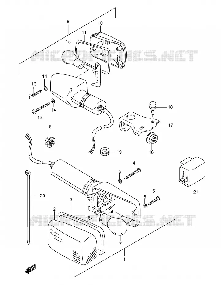 INDICATORS (MODEL S) Suzuki MOTO 800 DR 1993  DR800SP(E4)