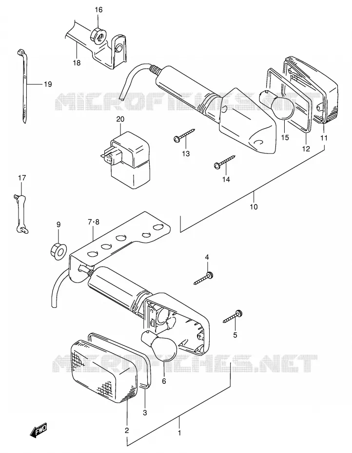 INDICATORS (MODEL W/X,E24) Suzuki MOTO 350 DR 1997  DR350V(E1)