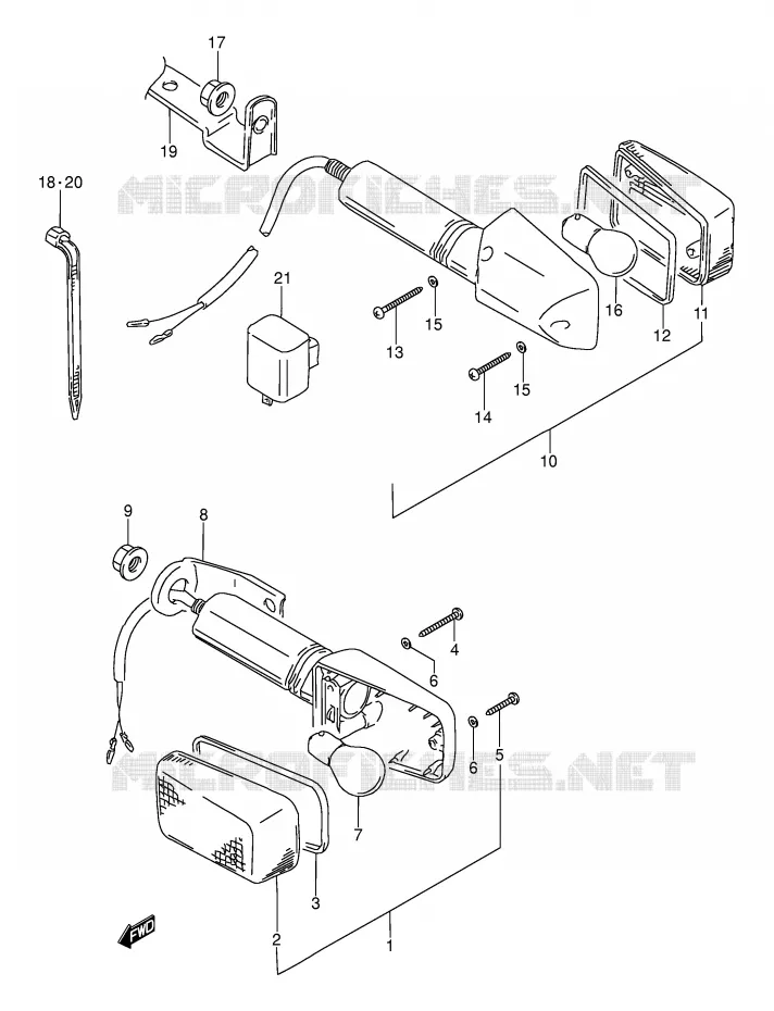 INDICATORS Suzuki MOTO 250 DR 1990  DR250SL(E24)