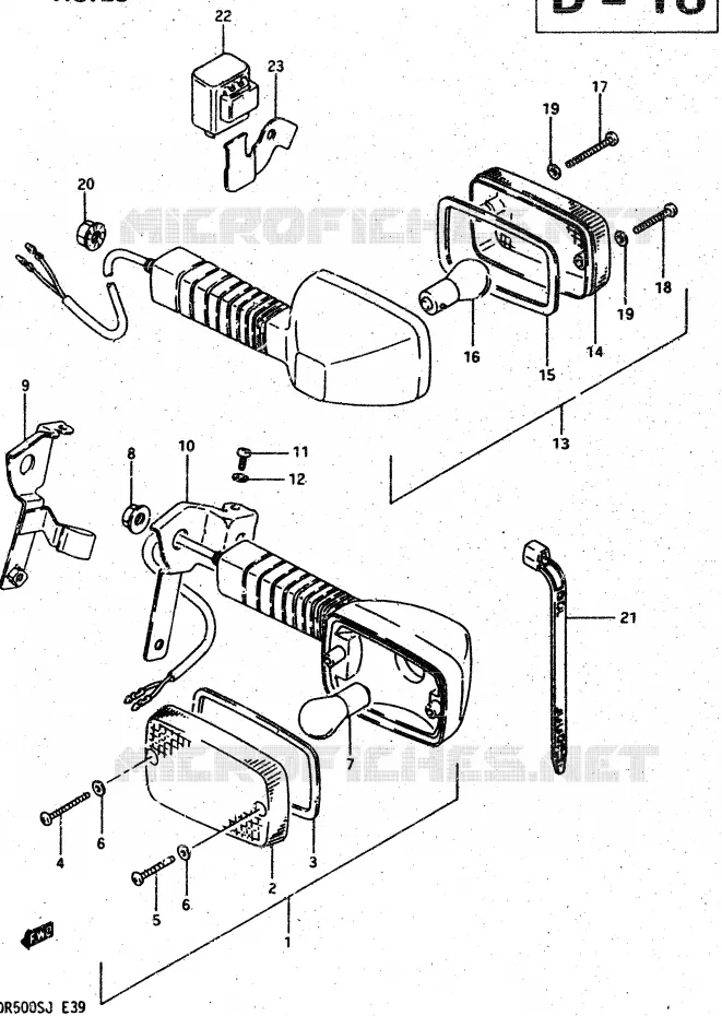 INDICATORS Suzuki MOTO 500 DR 1986  DR500G(G/H/J)