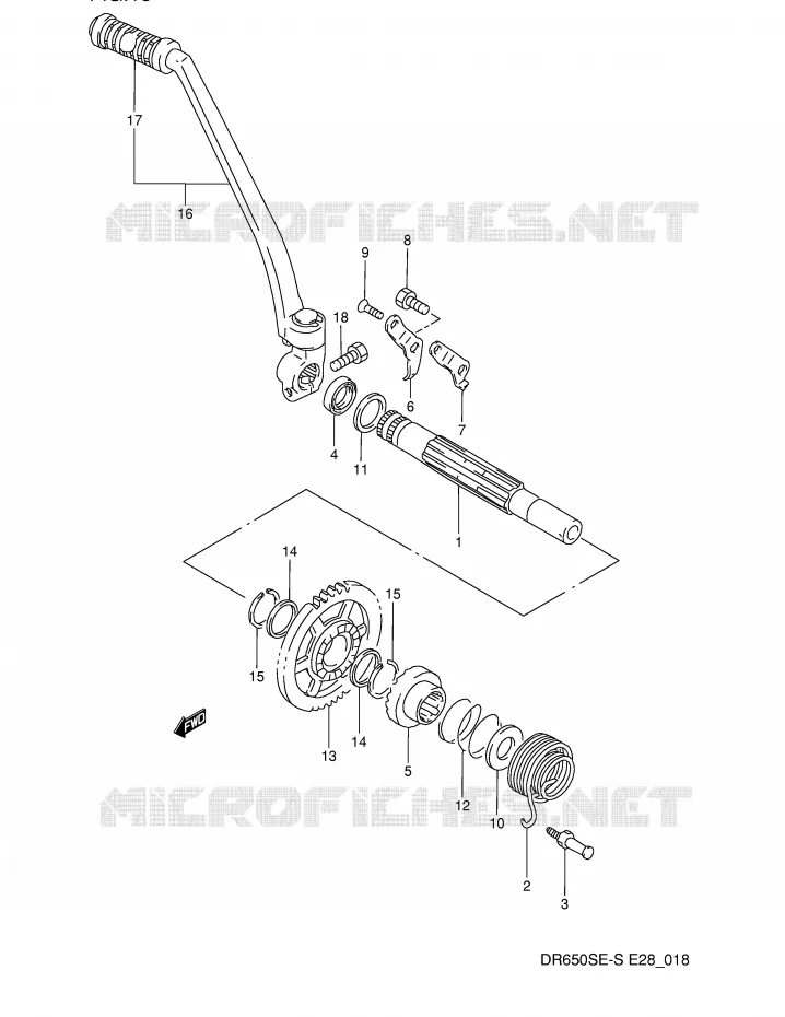 KICK STARTER (MODEL N/P) Suzuki MOTO 650 DR 1992  DR650SN(E28)