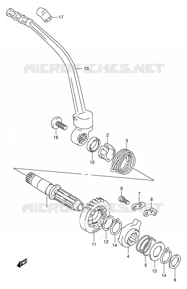 KICK STARTER Suzuki MOTO 350 DR 1995  DR350S(E1)