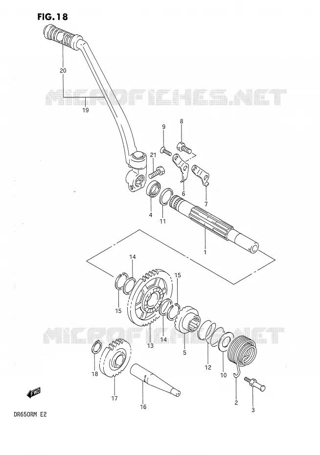 KICK STARTER Suzuki MOTO 650 DR 1991  DR650RM(E2)