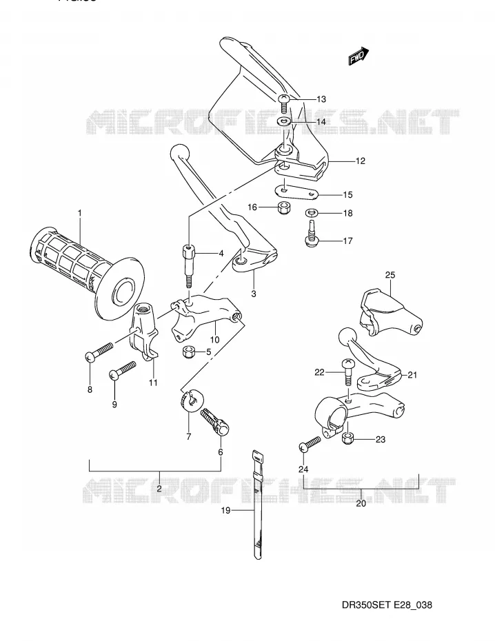 LEFT LEVER - HANDGRIP (MODEL L/M/N/P) Suzuki MOTO 350 DR 1994  DR350SER(E28)