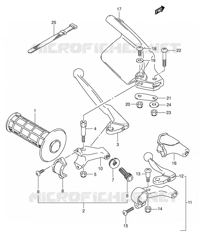 LEFT LEVER - HANDGRIP Suzuki MOTO 350 DR 1994  DR350R(E1)