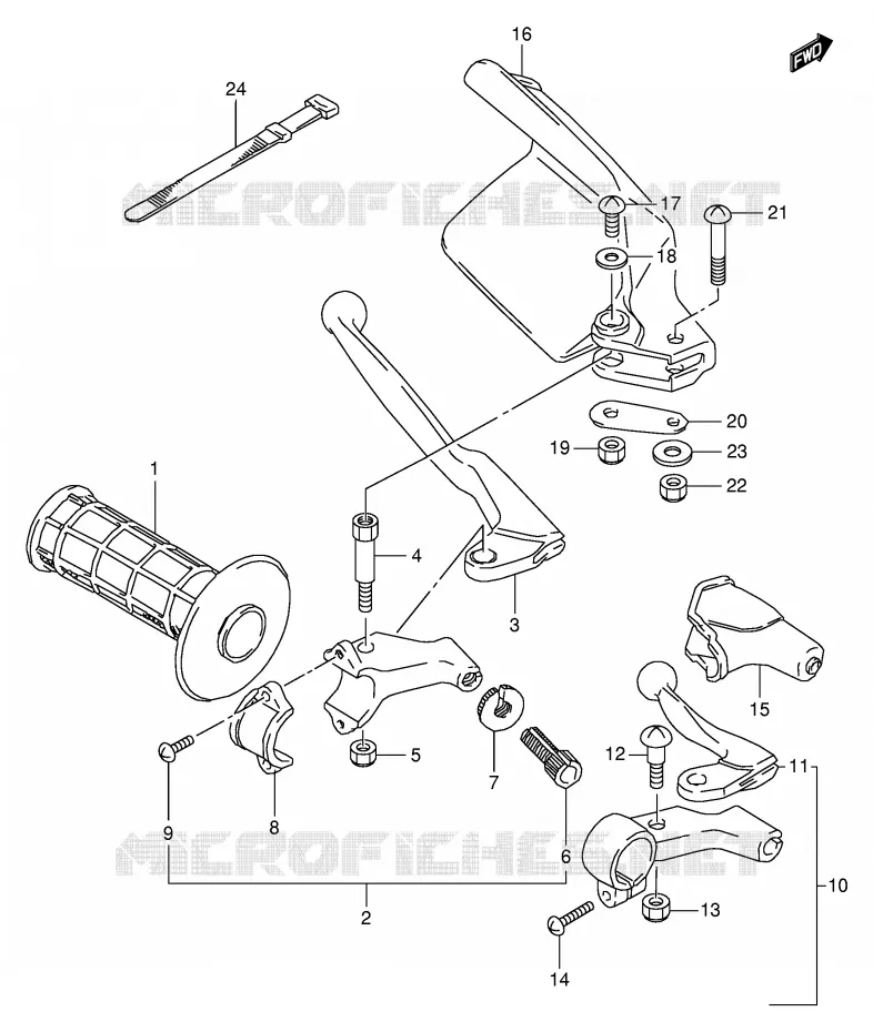 LEFT LEVER - HANDGRIP Suzuki MOTO 350 DR 1997  DR350V(E1)