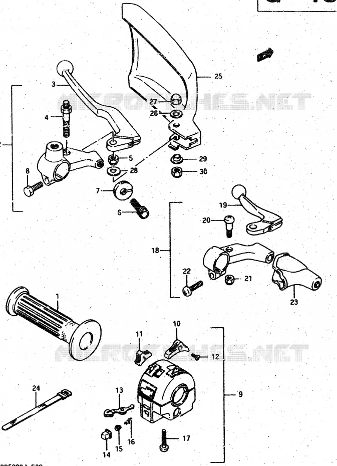LEFT SWITCH - HANDGRIP (DR500RH) Suzuki MOTO 500 DR 1988  DR500J(G/H/J)