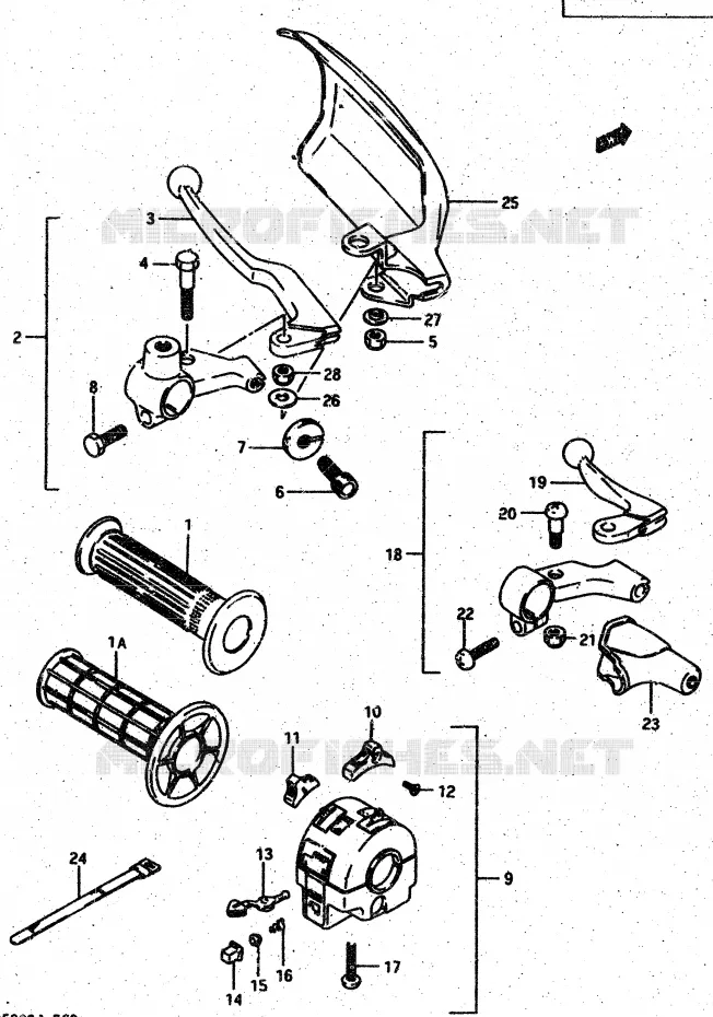 LEFT SWITCH - HANDGRIP (MODEL G/DR500SH/DR500SJ) Suzuki MOTO 500 DR 1987  DR500RH(G/H/J)