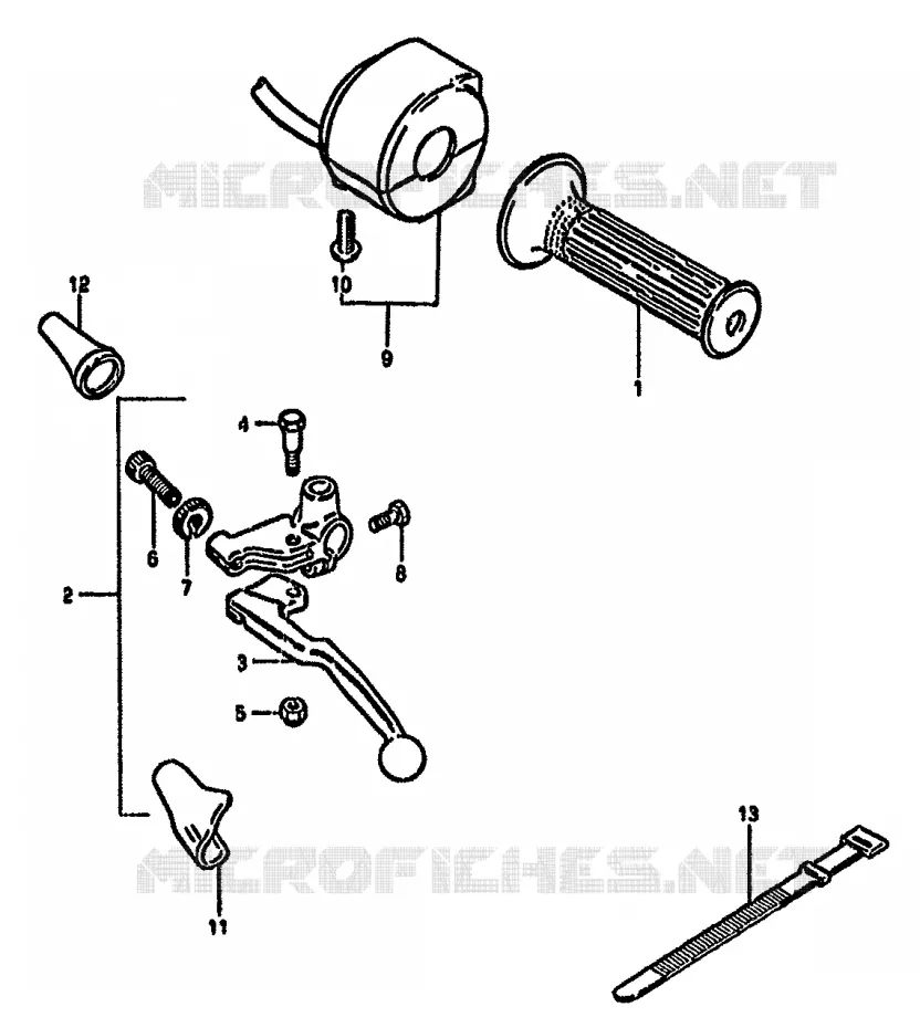 LEFT SWITCH - HANDGRIP (MODEL X E34) Suzuki MOTO 550 GS 1981  GS550MX(X/Z)