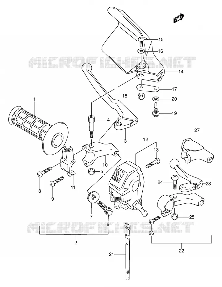 LEFT SWITCH - HANDGRIP Suzuki MOTO 250 DR 1993  DR250SP(E24)