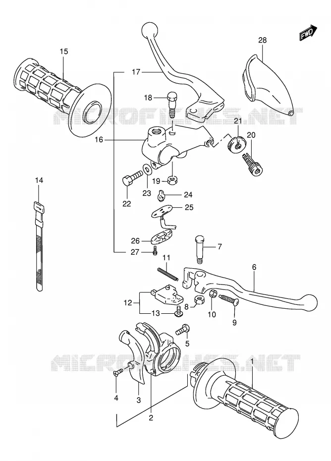 LEVERS - HANDGRIPS Suzuki MOTO 125 DR 1995  DR125SES(E4)